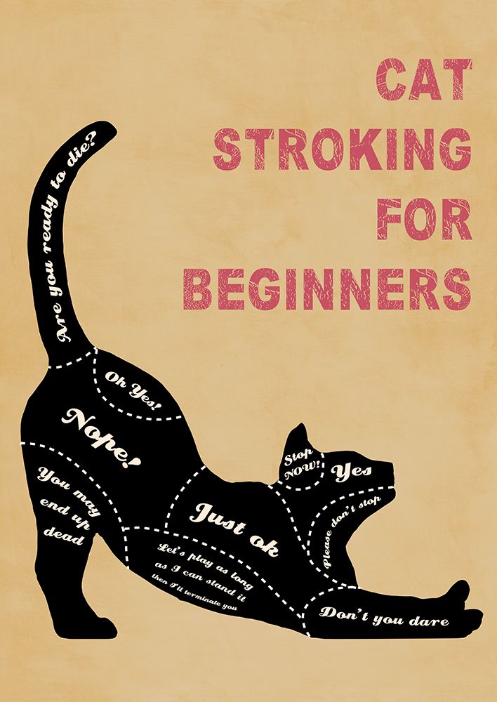 Cat Stroking for Beginners (neutral) art print by Steven Hill for $57.95 CAD