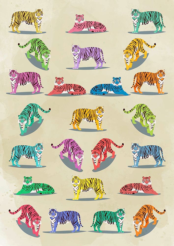 Wildlife pattern II (multicolor) art print by Steven Hill for $57.95 CAD