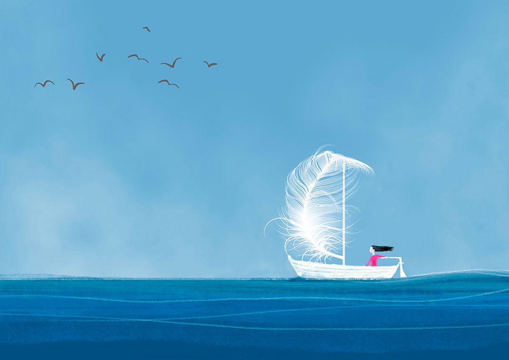 Sailing the Quiet Sea art print by Stef Lamanche for $57.95 CAD