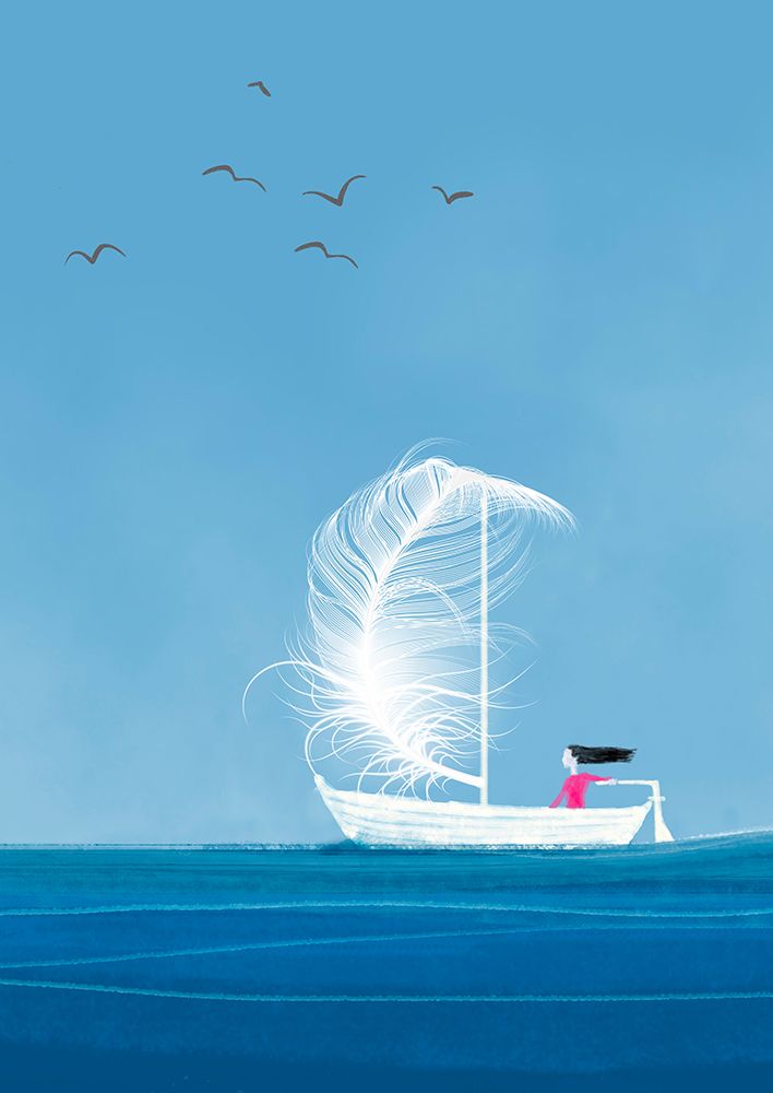 Sailing the Quiet Sea (detail) art print by Stef Lamanche for $57.95 CAD