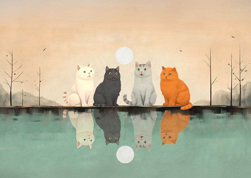 Friends in the moonlight art print by Stef Lamanche for $57.95 CAD