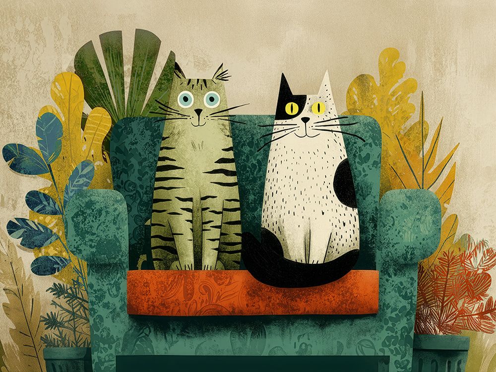 Cats at Home art print by Stef Lamanche for $57.95 CAD