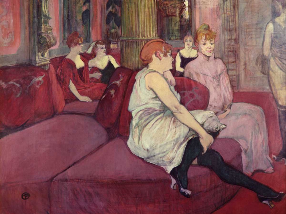 In the Salon at the Rue des Moulins art print by Henri de Toulouse-Lautrec for $57.95 CAD