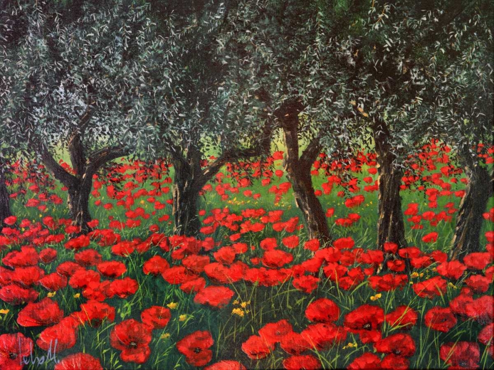 Papaveri sotto gli ulivi art print by Tebo Marzari for $57.95 CAD