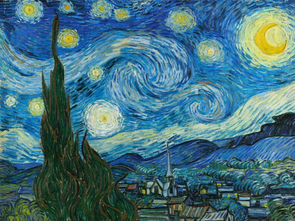 The Starry Night art print by Vincent Van Gogh for $57.95 CAD