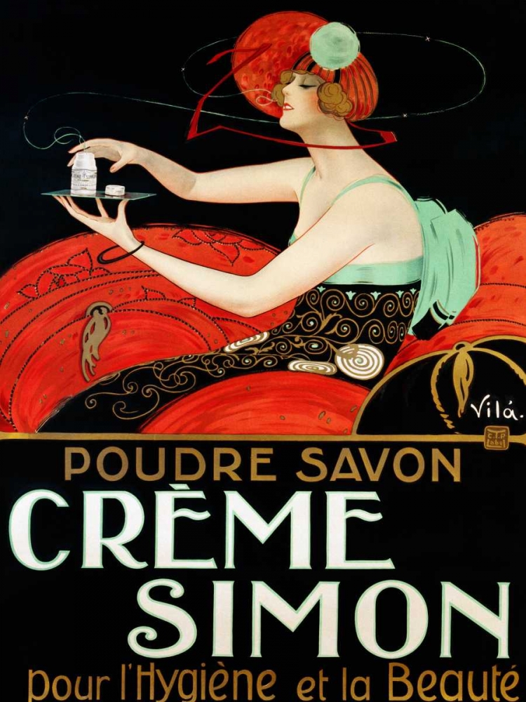Creme Simon ca. 1925 art print by Vila for $57.95 CAD