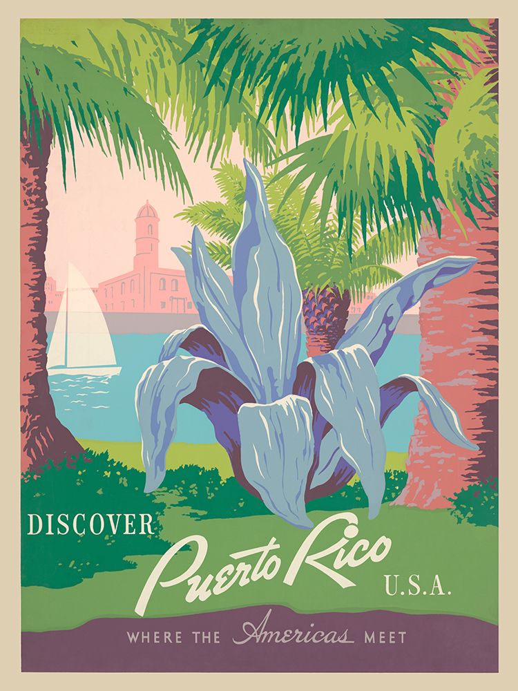 Visit Puerto Rico, 1940 art print by Anonymous for $57.95 CAD