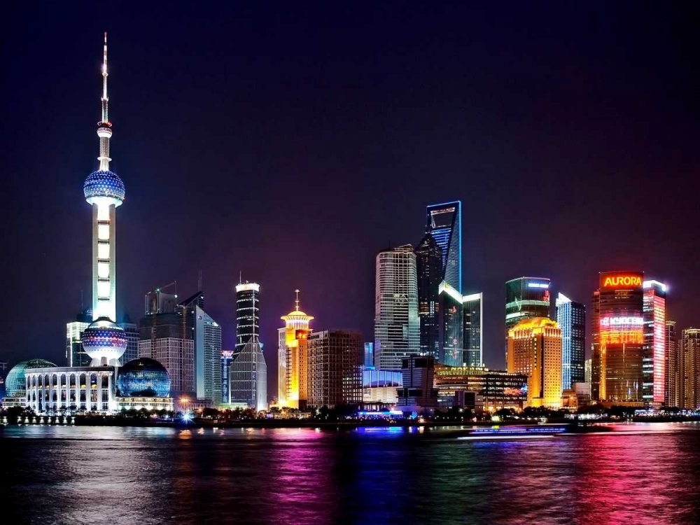 Shanghai at night art print by Vadim Ratsenskiy for $57.95 CAD