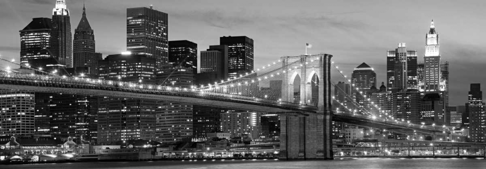 Brooklyn Bridge at Night art print by Anonymous for $57.95 CAD
