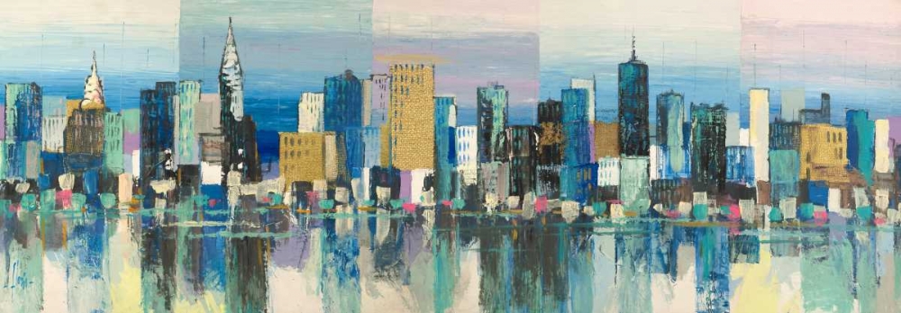 Manhattan Aqua art print by Luigi Florio for $57.95 CAD