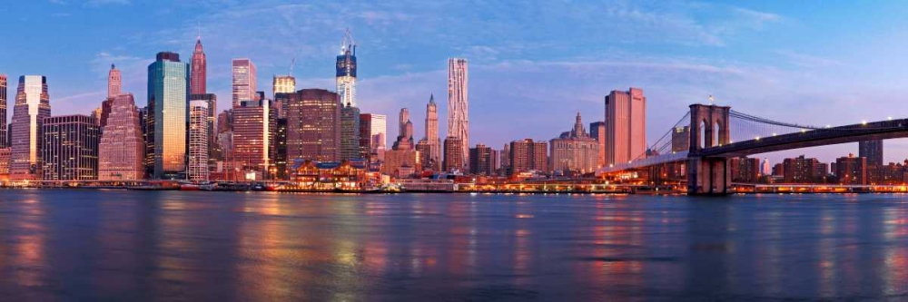 Manhattan and Brooklyn Bridge, NYC art print by Vadim Ratsenskiy for $57.95 CAD