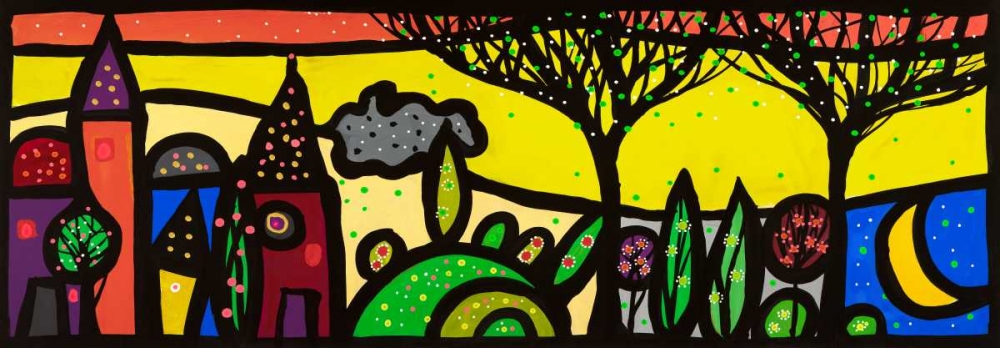 La luna canta sul piccolo borgo art print by Wallas for $57.95 CAD