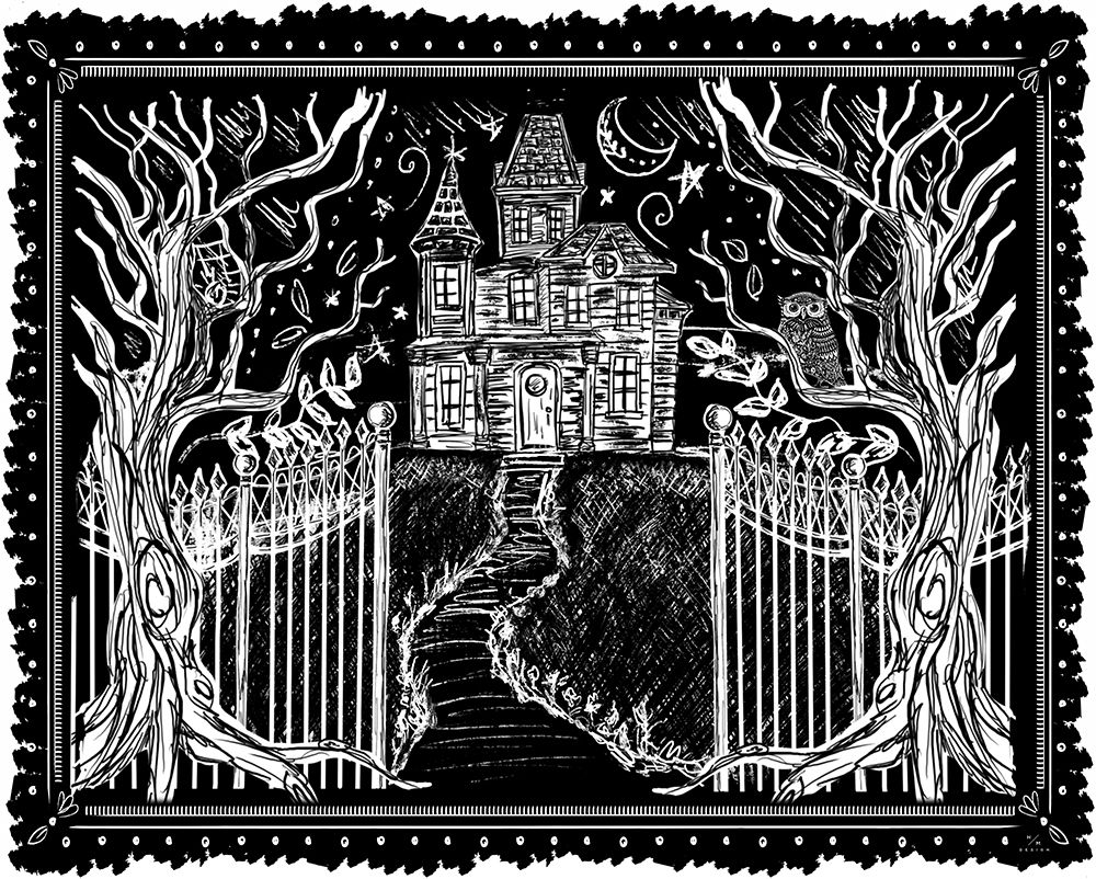 Haunted Halloween I art print by HM Design for $57.95 CAD