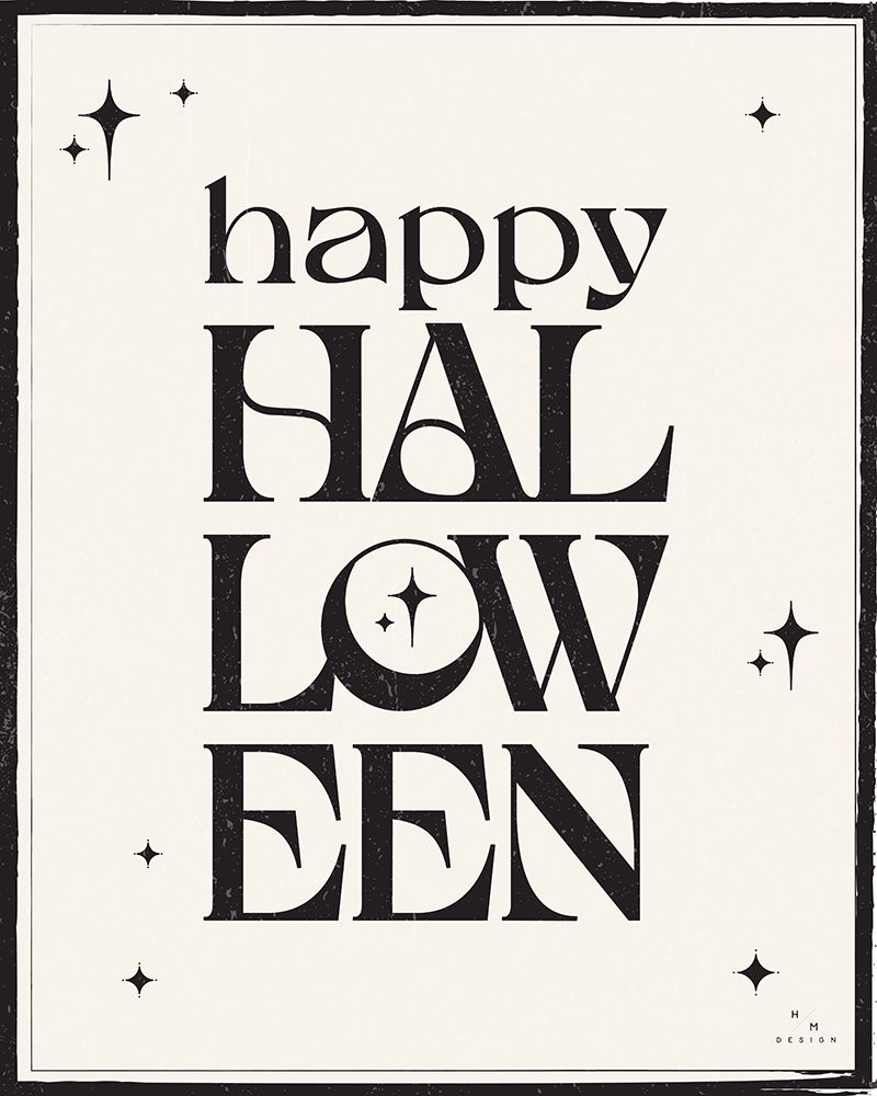 Haunted Halloween XVI on cream art print by HM Design for $57.95 CAD