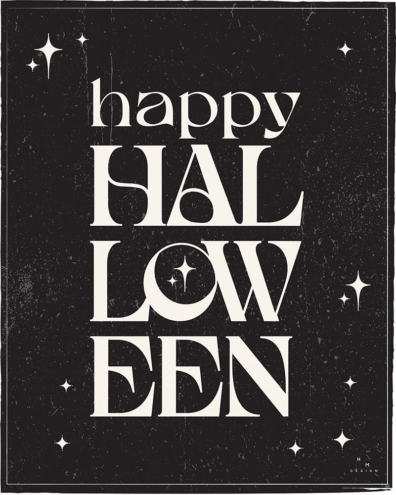 Haunted Halloween XVI on black art print by HM Design for $57.95 CAD