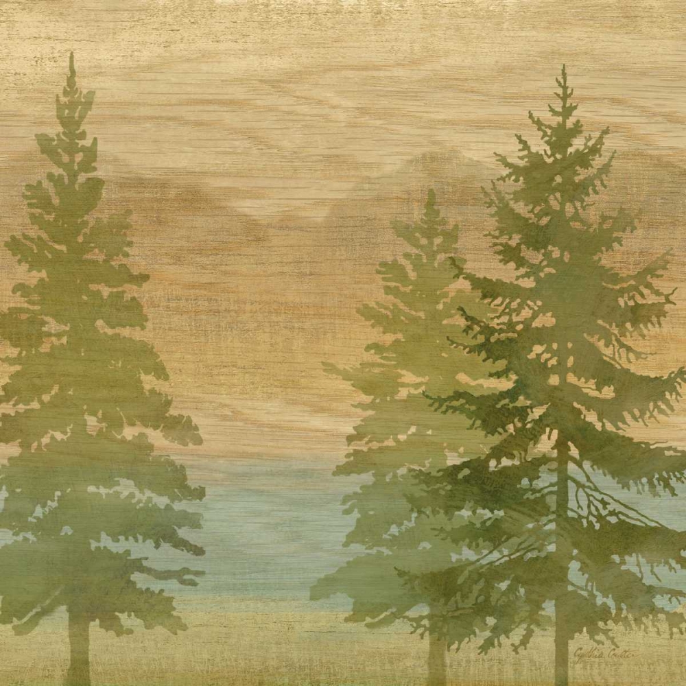 At the Lake Pine Trees II art print by Cynthia Coulter for $57.95 CAD