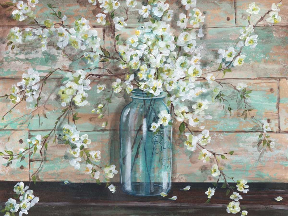 Blossoms in Mason Jar art print by Tre Sorelle Studios for $57.95 CAD