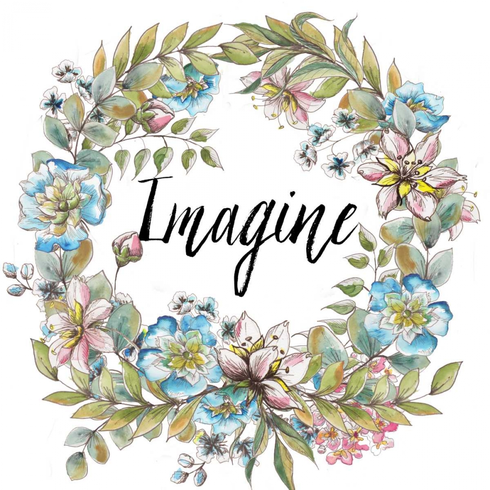 Boho Floral Wreath Imagine art print by Tre Sorelle Studios for $57.95 CAD
