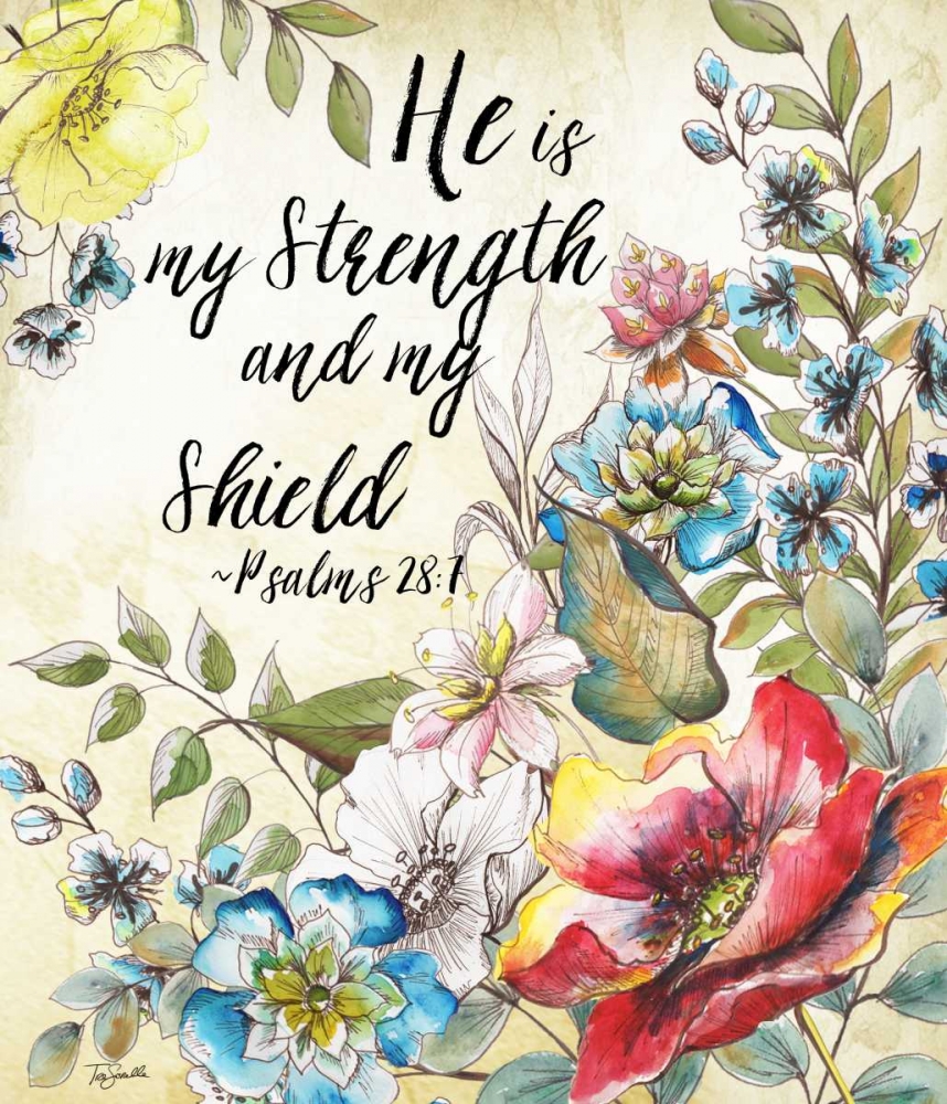 Boho Floral Garden Sketch Psalms I art print by Tre Sorelle Studios for $57.95 CAD