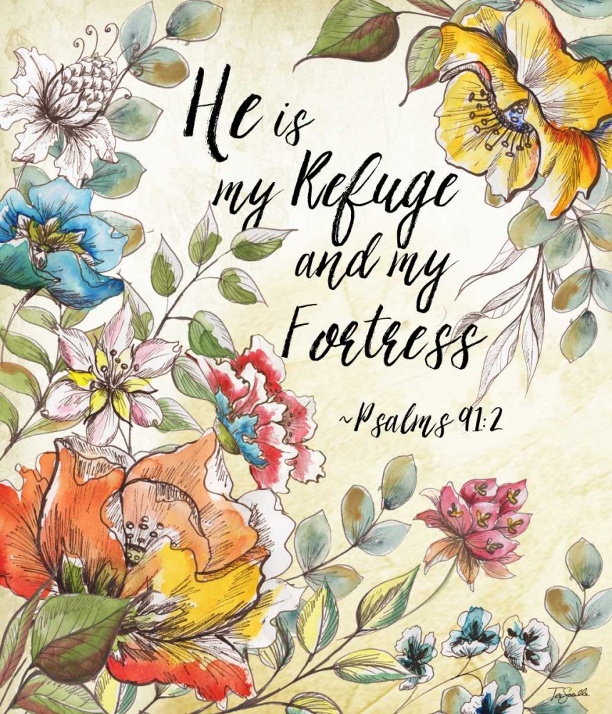 Boho Floral Garden Sketch Psalms II art print by Tre Sorelle Studios for $57.95 CAD