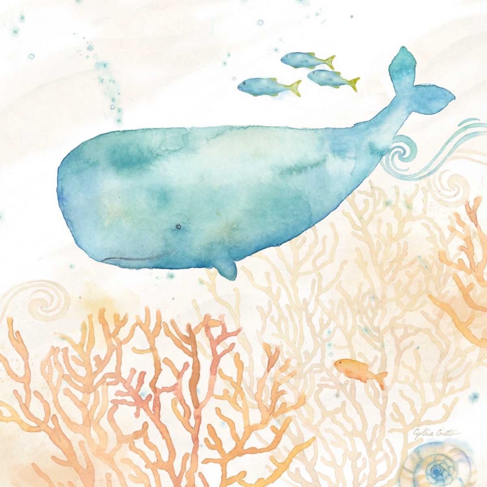 Under the Sea Whale art print by Cynthia Coulter for $57.95 CAD