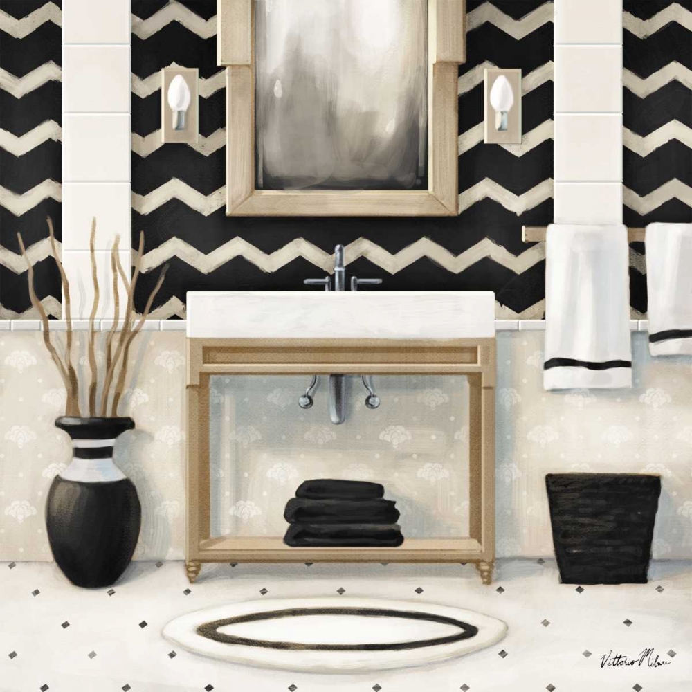 Black and Gold Bath I art print by Vittorio Milan for $57.95 CAD