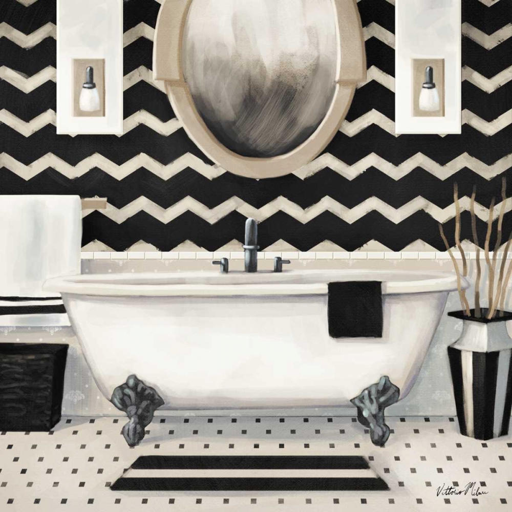 Black and Gold Bath II art print by Vittorio Milan for $57.95 CAD