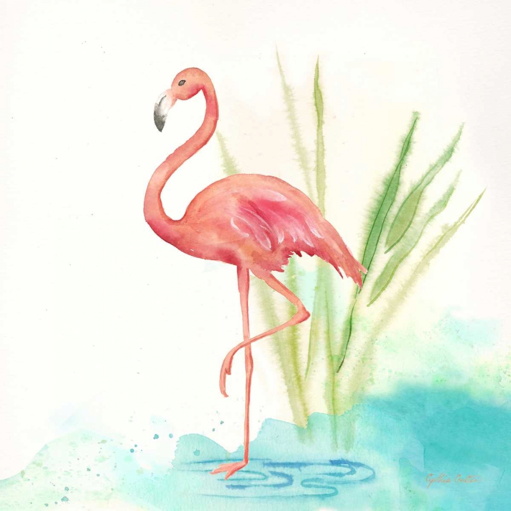 Pink Flamingos II art print by Cynthia Coulter for $57.95 CAD