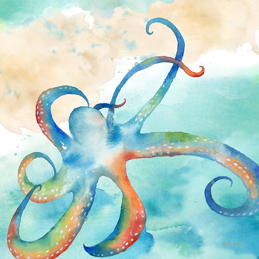 Sea Splash Octopus art print by Cynthia Coulter for $57.95 CAD