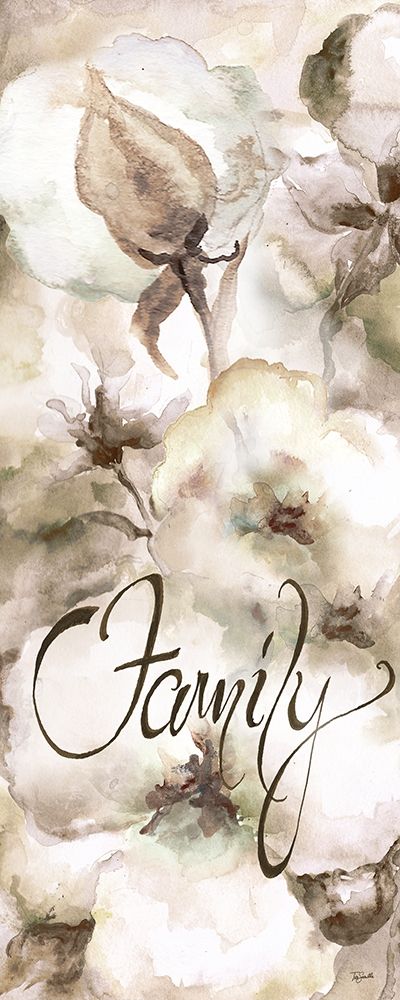 Cotton Boll Panel Grey Sentiment I (Family) art print by Tre Sorelle Studios for $57.95 CAD