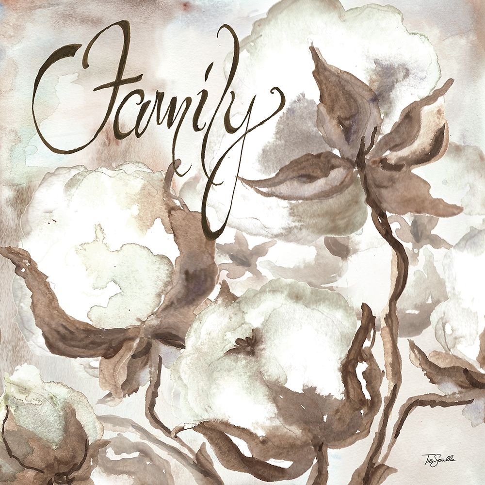 Cotton Boll Triptych Sentiment III (Family) art print by Tre Sorelle Studios for $57.95 CAD