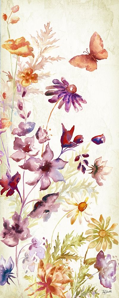 Colorful Wildflowers and Butterflies Panel I art print by Tre Sorelle Studios for $57.95 CAD