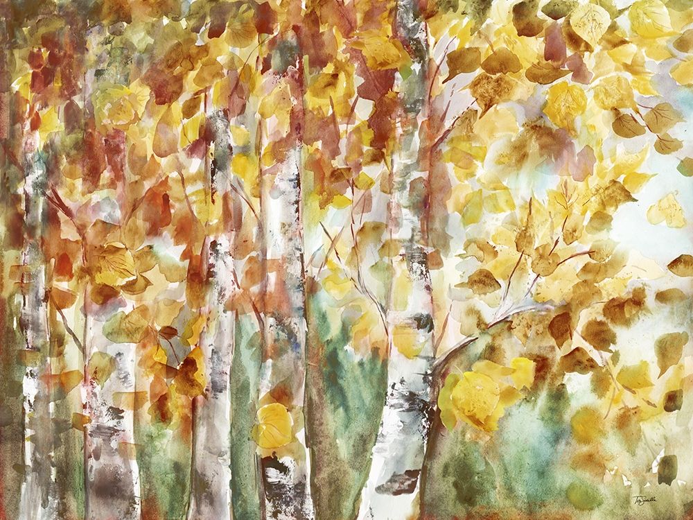 Watercolor Fall Aspens art print by Tre Sorelle Studios for $57.95 CAD