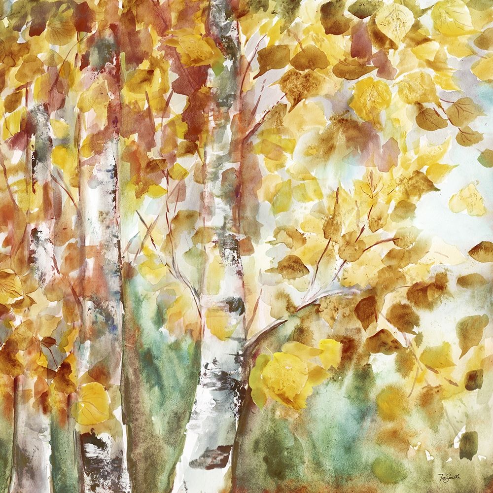 Watercolor Fall Aspens Square art print by Tre Sorelle Studios for $57.95 CAD