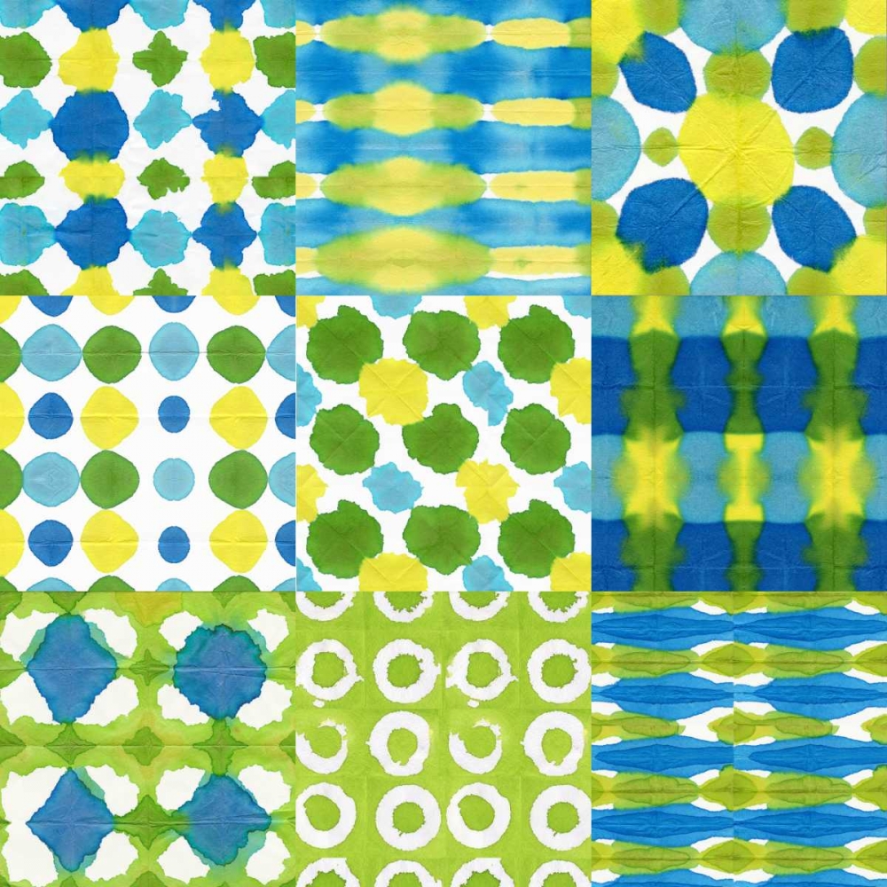 Watermark Blue Green 9 Patch art print by Nancy Green Design for $57.95 CAD