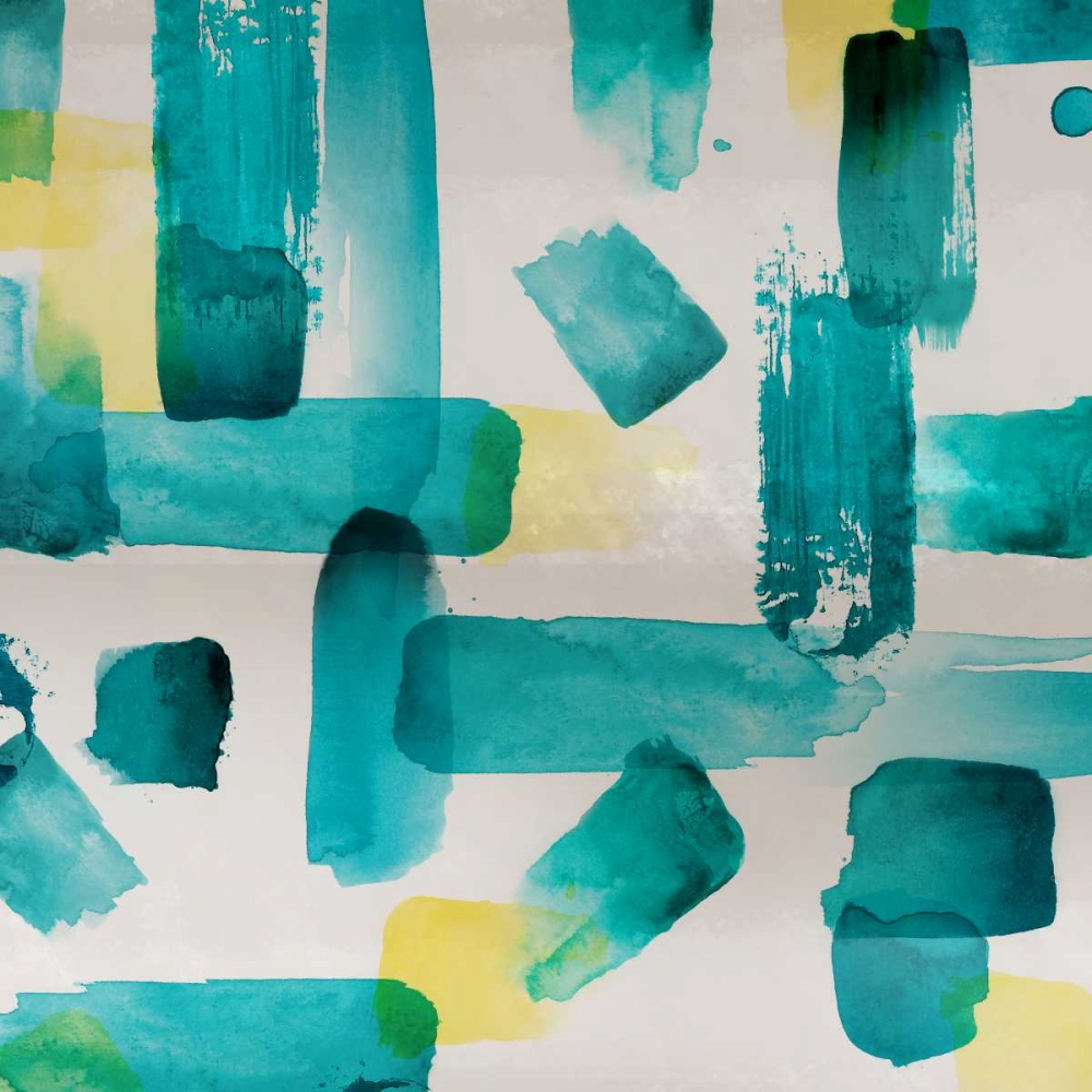 Aqua Abstract Square I art print by Northern Lights for $57.95 CAD