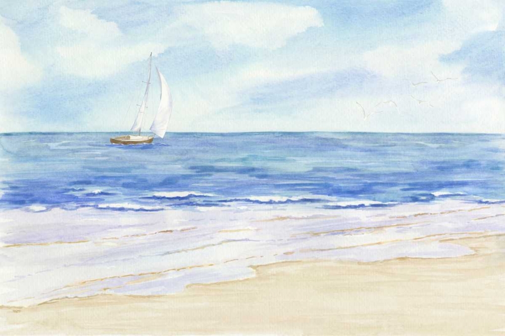 Sailboat and Seagulls I art print by Tara Reed for $57.95 CAD
