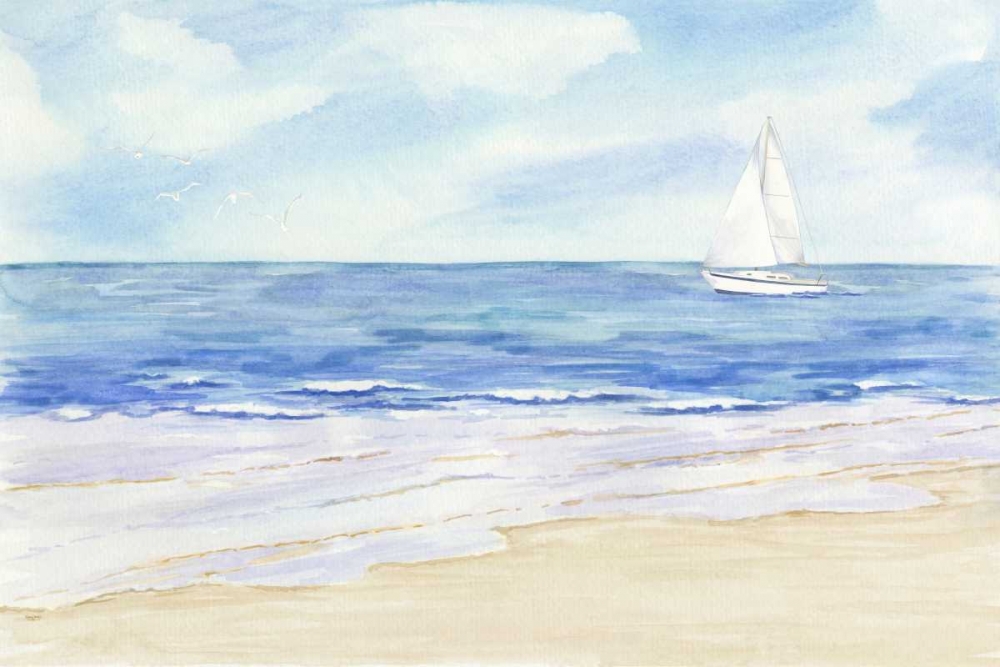 Sailboat and Seagulls II art print by Tara Reed for $57.95 CAD