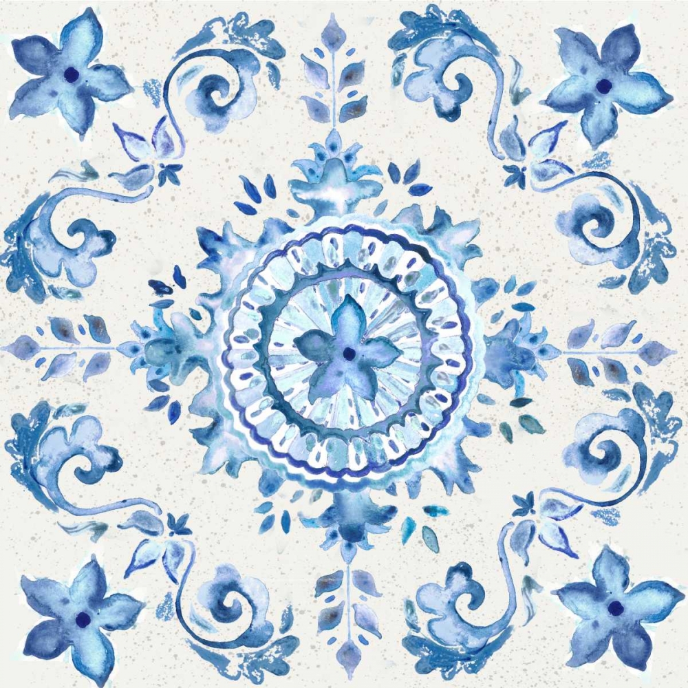 Artisan Medallions White/Blue II art print by Tre Sorelle Studios for $57.95 CAD