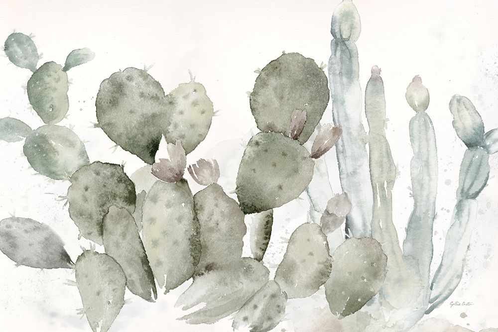 Cactus Garden Landscape Black/White art print by Cynthia Coulter for $57.95 CAD