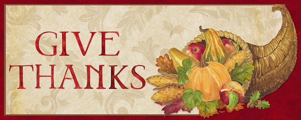 Fall Harvest Give Thanks sign art print by Tara Reed for $57.95 CAD