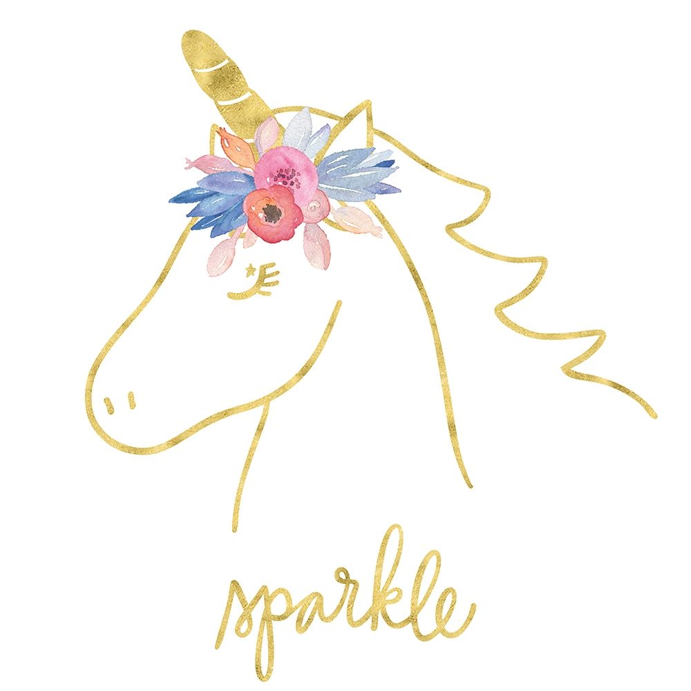 Golden Unicorn III Sparkle art print by Noonday Design for $57.95 CAD