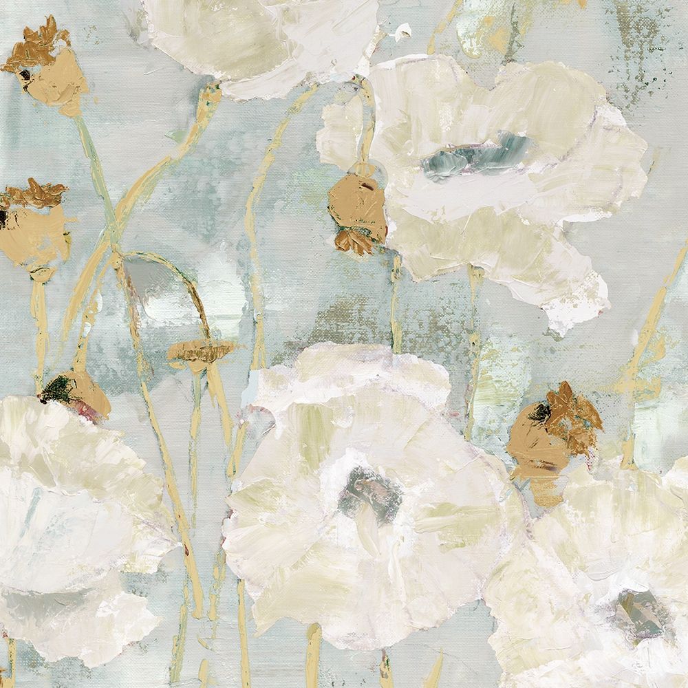 Poppies in the Wind Cream square art print by Marie-Elaine Cusson for $57.95 CAD