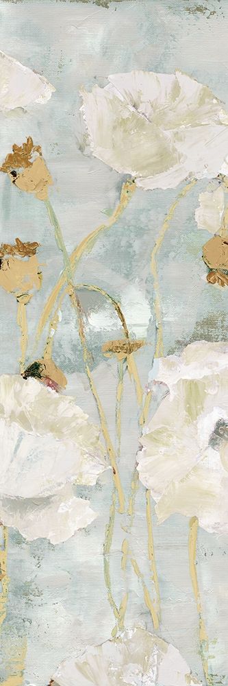 Poppies in the Wind Cream Panel I art print by Marie-Elaine Cusson for $57.95 CAD