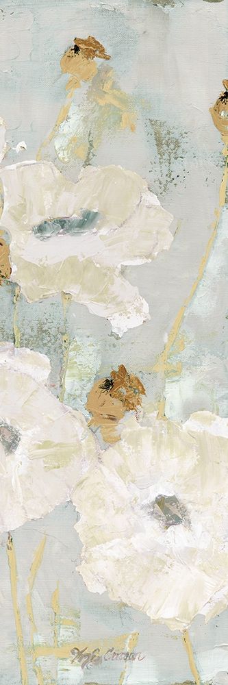 Poppies in the Wind Cream Panel II art print by Marie-Elaine Cusson for $57.95 CAD