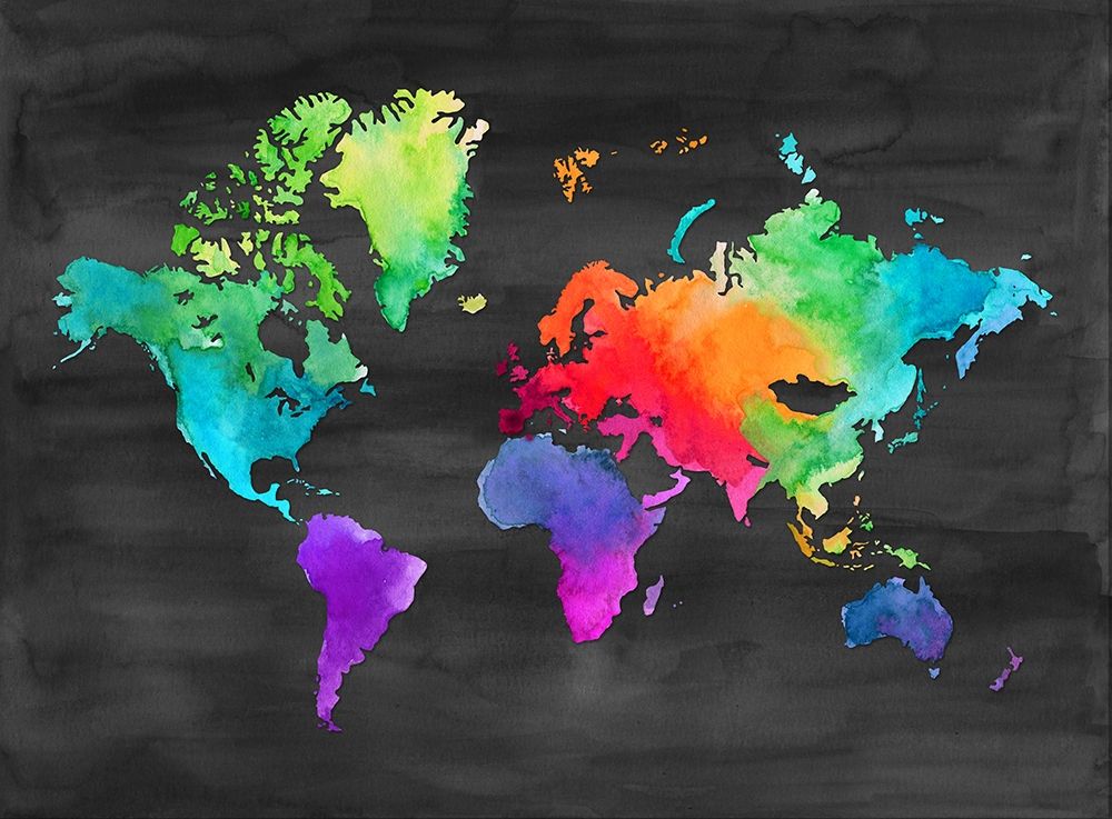 Map of Many Colors art print by Noonday Design for $57.95 CAD