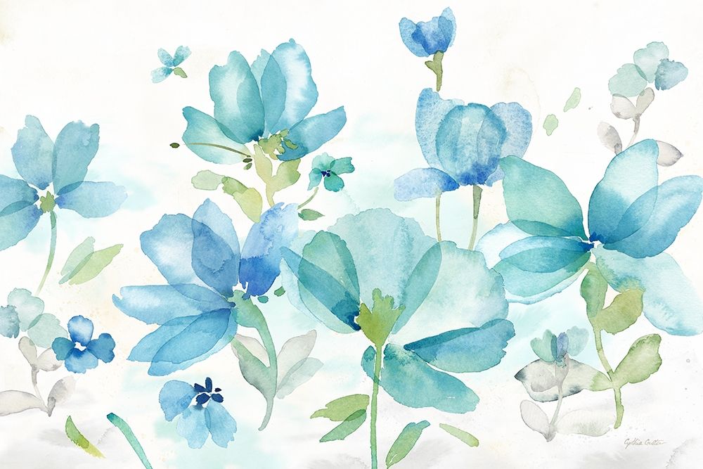 Blue Poppy Field Landscape art print by Cynthia Coulter for $57.95 CAD