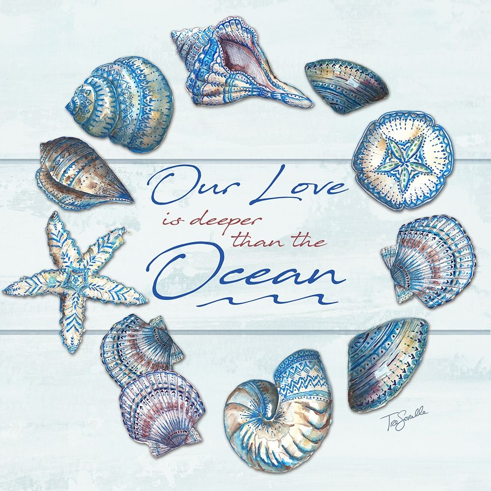 Bohemian Shell Wreath on shiplap art print by Tre Sorelle Studios for $57.95 CAD