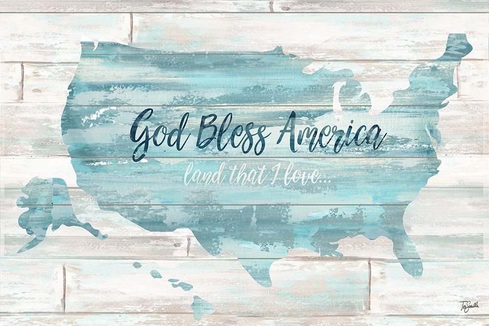 God Bless America USA Map art print by Tre Sorelle Studios for $57.95 CAD