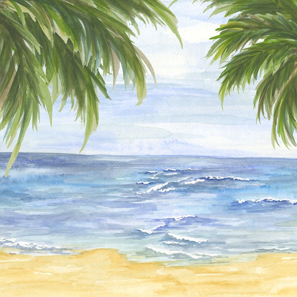 Beach and Palm Fronds II art print by Tara Reed for $57.95 CAD